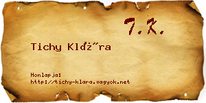 Tichy Klára névjegykártya